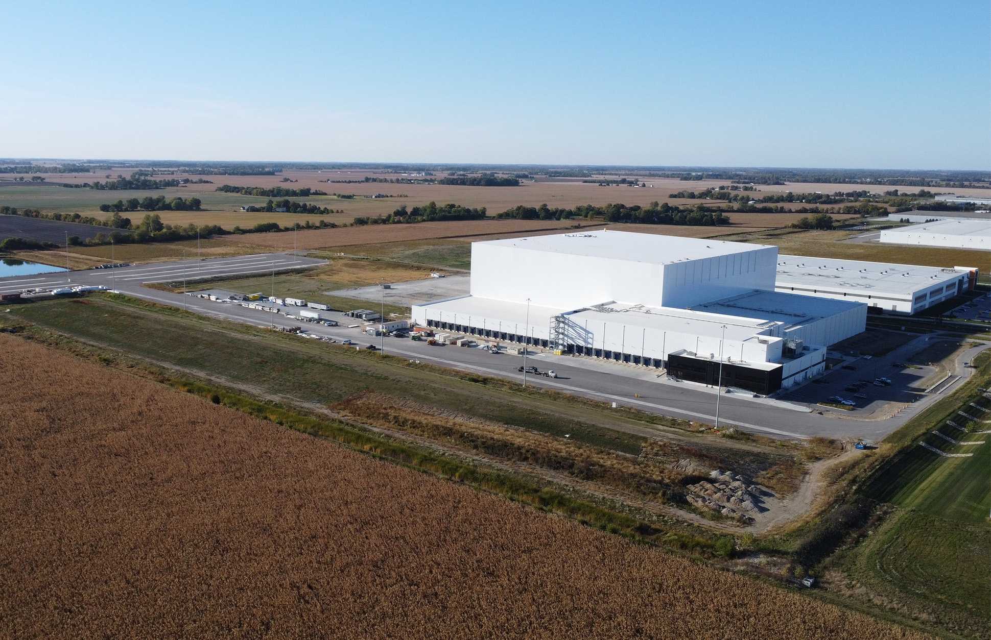 An aerial view of the Agile Cold Storage buildings.