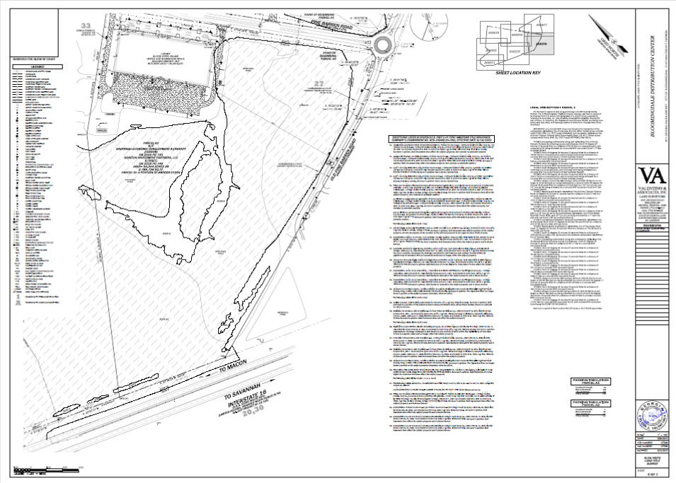 A technical drawing of the proposed Pine Barren Road buildings and layout.